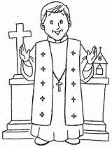 Sacerdote Cura Niños Priest Infantil Cuentos Inicial Coco Ordination Parroquia sketch template
