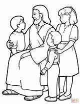 Coloring Jesus Children Pages Little Printable Drawing sketch template