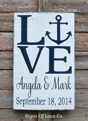 love beach wedding sign personalized t rustic nautical anchor theme
