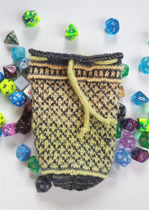 knitted dice bags  drawstrings dndiy