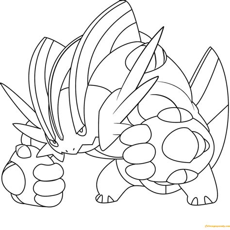mega swampert  pokemon coloring page  coloring pages