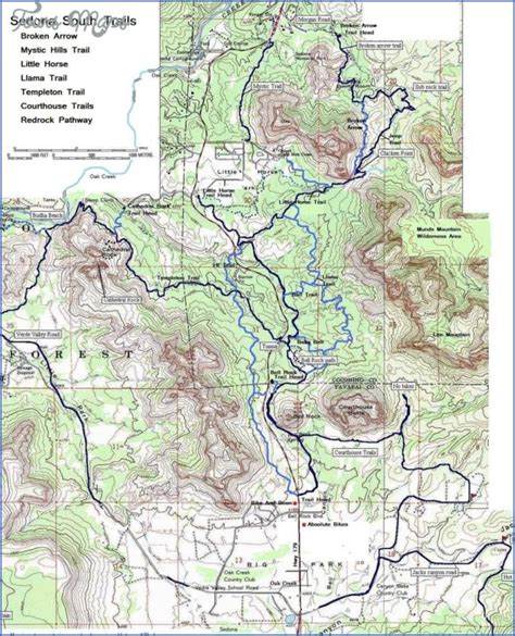 sedona hiking map toursmapscom