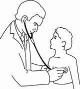 Doctor Clipart Clip Examining Boy Cliparts Young Patient Illustration Fat Transparent Cartoon Provider Library Care Consulting Coloring sketch template