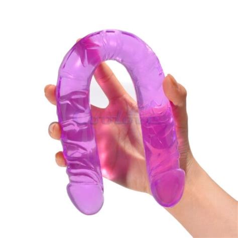 Double Ended Dong Dildo Slim Long Veined Realistic Bendable Flexible