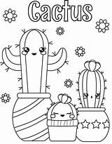 Cactus Coloring Pages Cute Kids Choose Board Printable sketch template
