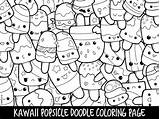 Coloring Popsicle Doodle Printable Kawaii Cute Adults Kids Etsy Pages Colouring Color Print Unicorn Animals Animal Colorings Adult sketch template
