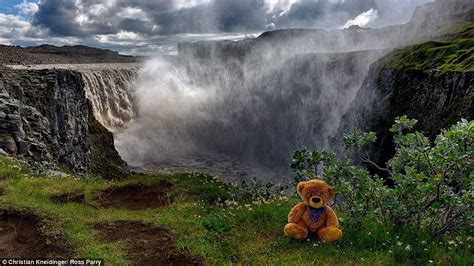 tourist replaces camera shy wife in holiday photos with a teddy