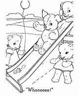 Bears Kolorowanka Zabaw Placu Misie Misiami Zabawa Honkingdonkey Druku sketch template
