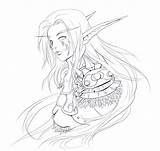 Elves Druid Warcraft Ausmalbilder Drachen Lineart Sketchite sketch template