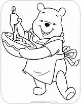 Pooh Winnie Coloring Pages Disney Disneyclips Baking sketch template