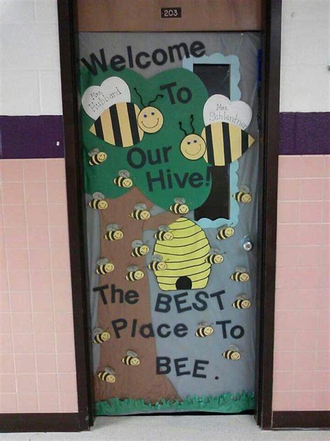 Bees On The Door Bee Themed Classroom School Door Decorations Door