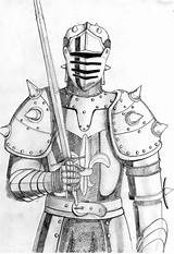 Knight Medieval Drawing Pencil Soldier Drawings Knights Kneeling Armor Deviantart Line Coloring Pages Getdrawings Medevil King Choose Board sketch template