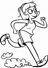 Running Coloring Pages Girl Drawing Colouring Jogging Kids Printable Girls Color Activity Race Track Sheets Action People Worksheet Getdrawings Cool sketch template