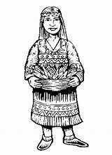 Native American Coloring Indian Clipart Pages Woman Clothing Color Drawing Sheet Cliparts Printable Kids Americans Clipground Children Getdrawings sketch template