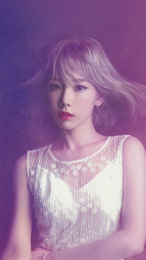 Taeyeon Snsd Kpop Girl Purple Pink Iphone 6 Plus Wallpaper
