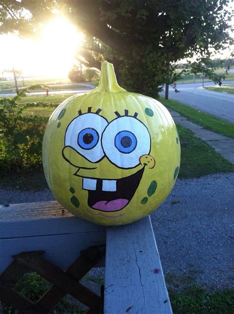 sponge bob spongebob pumpkin painting halloween disney pumpkin