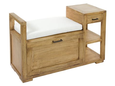 banco baul de madera estilo rustico  pie de cama