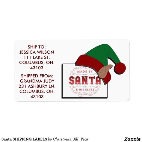 santa shipping labels labels shipping labels address labels