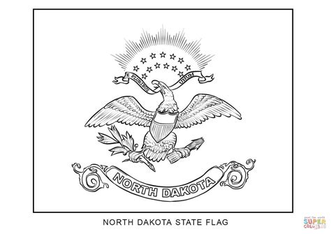 flag  north dakota coloring page  printable coloring pages