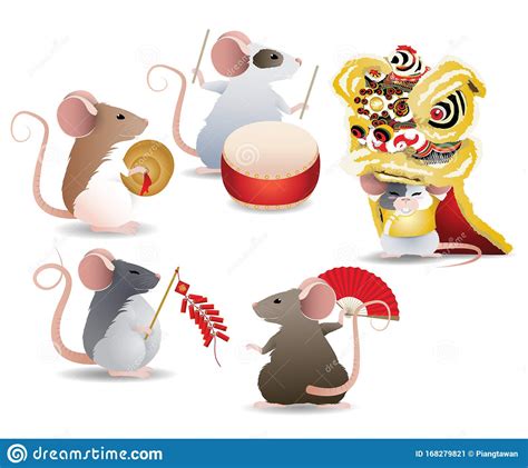 ratvieren voor het jaar van de rat vector illustratie illustration  muizen muis
