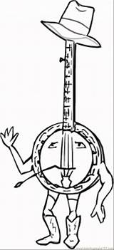Banjo Coloring Instruments Pages Coloringpages101 Printable Color Entertainment sketch template