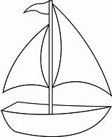 Sailboat Colorable Sail Sweetclipart sketch template