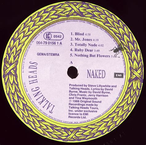 Talking Heads Naked Lp Виниловая пластинка 12 2400 руб