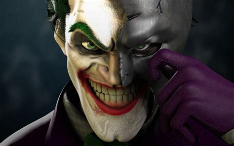 wallpaper  joker face  batmans mask dc comics art  widescreen