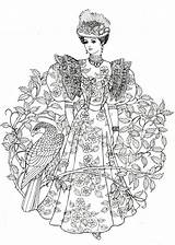 Coloring Pages Printable Adult Colorful Nouveau Fashions Drawings sketch template
