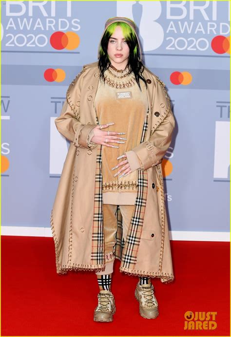 billie eilish matches  nails   burberry outfit  brit awards  photo