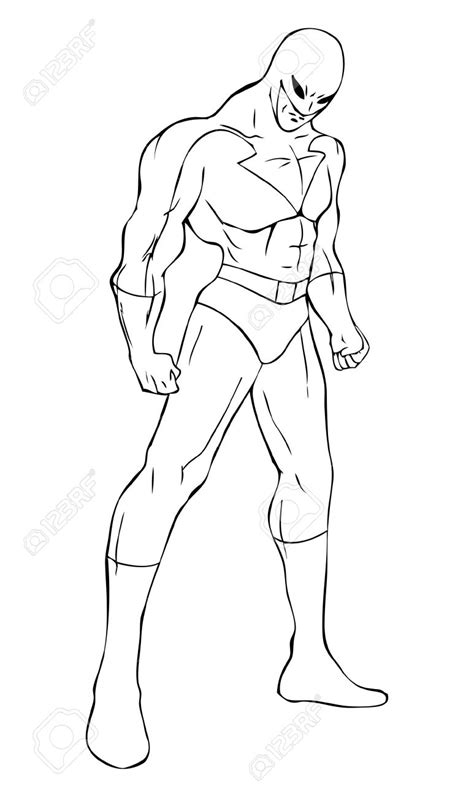 superhero body outline coloring coloring pages