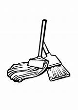 Mop Broom Coloring Clipart Drawing Dustpan Pages Clip Template Getdrawings Clipartmag Clipground sketch template