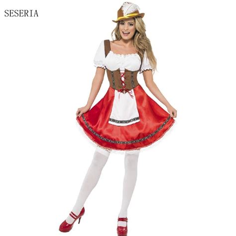 Seseria Hot German Beer Girl Women Costume Adult Oktoberfest Costume M