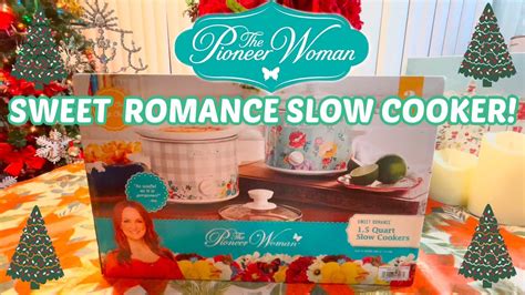 🎅🏽new Pioneer Woman Sweet Romance 1 5 Quart Slow Cooker Set ☃️great