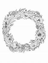 Coloring Wreath Flower Flowers Adult Printable Pages Favorite Color Whimsical Plenty Ll Colors Then Fun Things sketch template