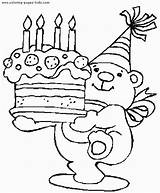 Coloring Pages Birthday Color Holiday Season Printable Kids Bear Sheets Found Birthdays sketch template