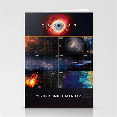 cosmic calendar 2020 — cosmos possible worlds stationery cards by