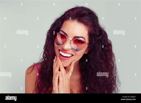 Closeup Portrait Young Hispanic Latina Woman Young Woman In Sunglasses