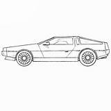 Dmc Delorean Draw Car Coloring Drawcarz Classic sketch template
