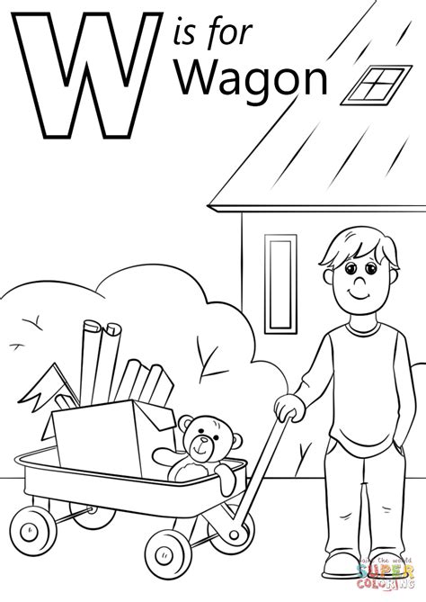 letter    wagon coloring page  printable coloring pages