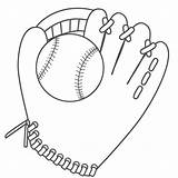 Baseball Coloring Glove Ball Drawing Printable Clipart Sports Bat Pages Mitt Cliparts Helmet Kids Print Diamond Gloves Cartoon Father Player sketch template