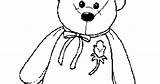 Coloring Beanie Bear Baby Rose Pages sketch template