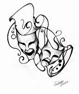 Masks Tattoo Mask Drama Drawing Theater Tattoos Drawings Deviantart Draw Cry Later Now Theatre Smile Designs Laugh Stencil Sketch Google sketch template