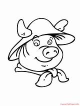 Coloring Sheet Farm Pig Cartoon Title sketch template