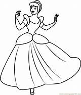 Cinderella Coloring Dress Blue Cartoon Pages Drawing Coloringpages101 Kids Printable Getdrawings Online sketch template