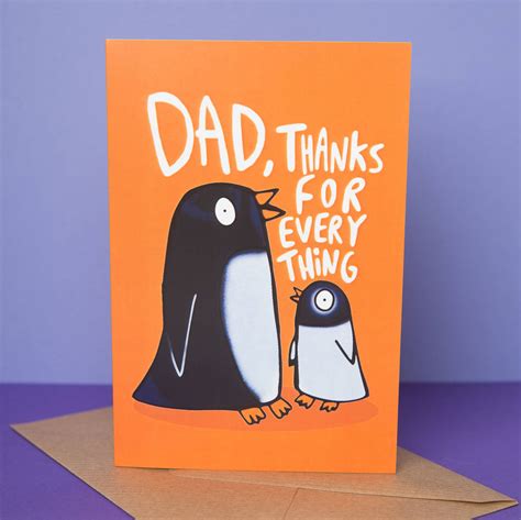 Dad Thanks For Everything Fathers Day Card By Katie Abey Design