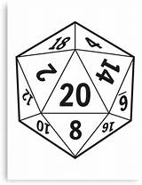 D20 Canvas Print Redbubble Prints Small sketch template