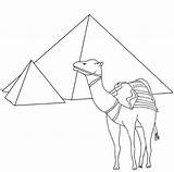 Egypt Camel Pyramid Coloring Egyptian Template Pages sketch template
