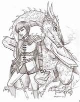 Eragon Saphira Inheritance Rider Arya Besuchen Book Drachen sketch template