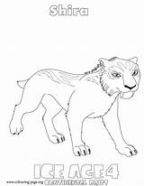 Ice Age Coloring Shira Pages Colouring Diego Collision Course Drift Continental Saber Cat Toothed Tiger Female Characters Interest Enjoy Amazing sketch template